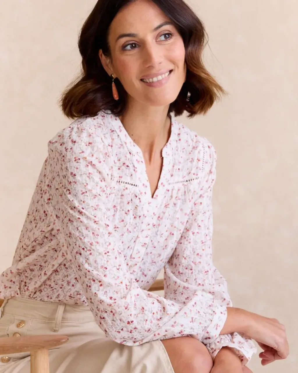Polin et moi Maternidad|Blusas Y Camisas*Camisa Flores Marisa Crudo