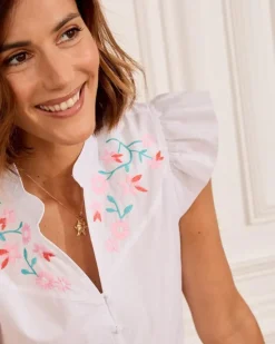 Polin et moi Blusas Y Camisas*Camisa Flores Nadina blanco