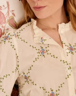 Polin et moi Blusas Y Camisas*Camisa Flores Perlina Crudo