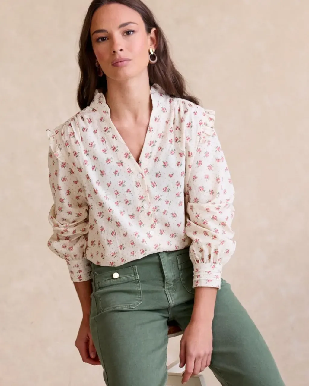 Polin et moi Maternidad|Blusas Y Camisas*Camisa Flores Runa Crudo