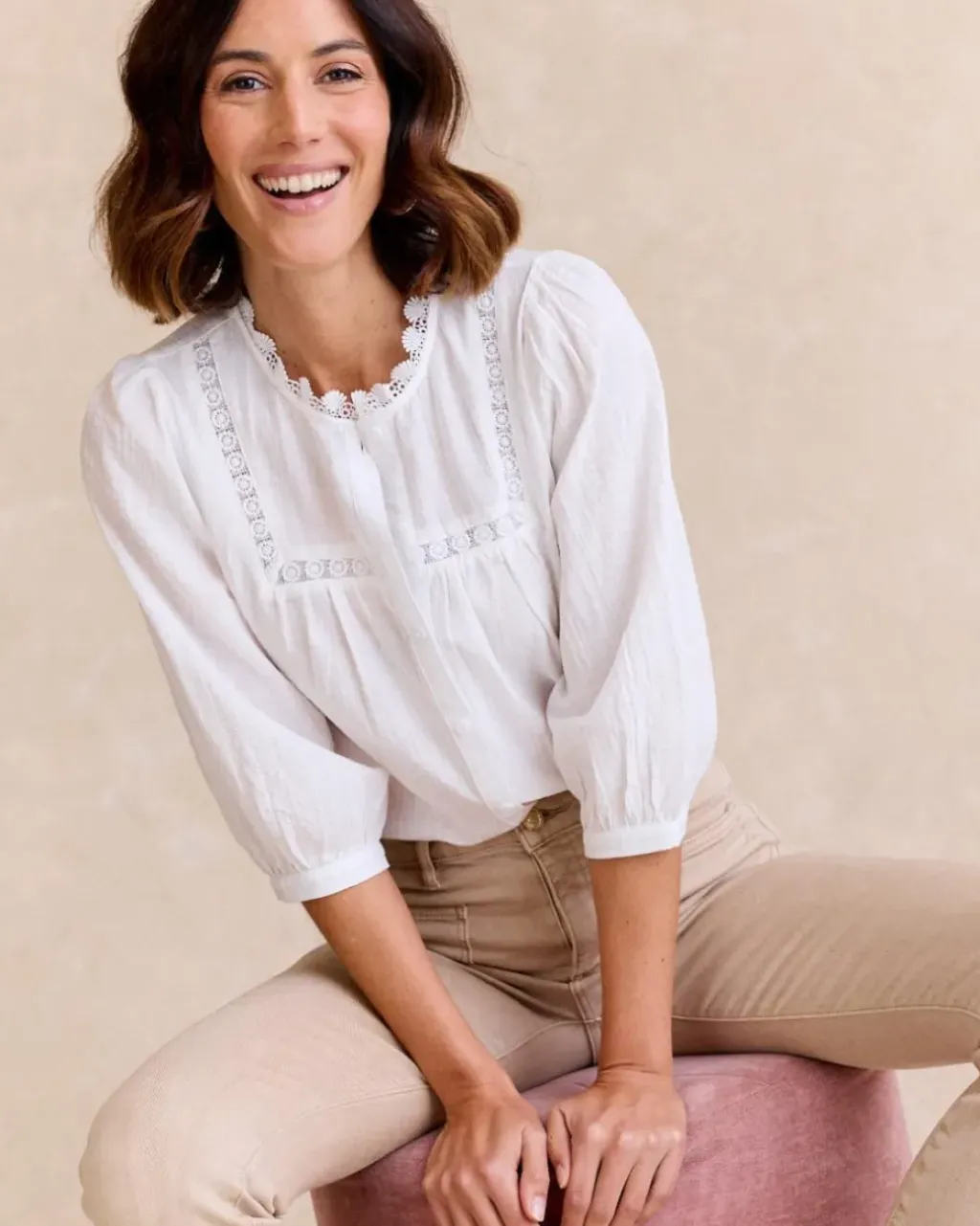 Polin et moi Maternidad|Blusas Y Camisas*Camisa Mangas Tulipa BLANCO