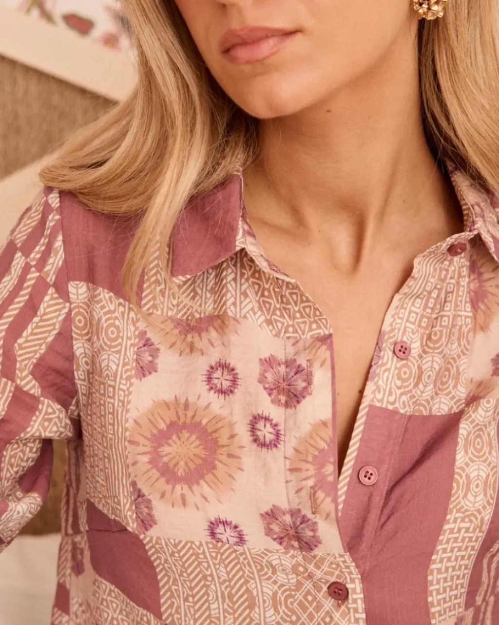 Polin et moi Maternidad|Blusas Y Camisas*Camisa Patchwork Nimue MALVA