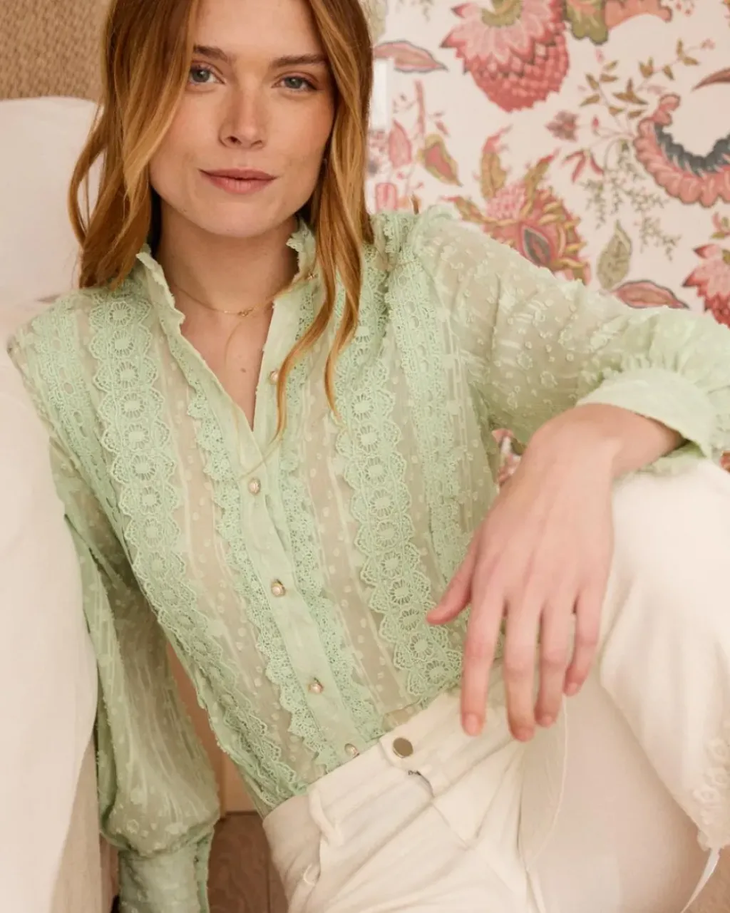 Polin et moi Maternidad|Blusas Y Camisas*Camisa Plumeti Cali menta