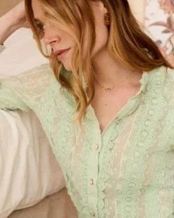 Polin et moi Maternidad|Blusas Y Camisas*Camisa Plumeti Cali menta