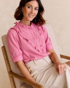 Polin et moi Blusas Y Camisas*Camisa Volante Amanta Rosa