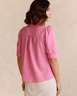 Polin et moi Blusas Y Camisas*Camisa Volante Amanta Rosa