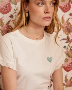 Polin et moi Camisetas Y Tops*Camiseta Corazón Talia Eucalipto