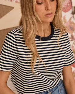 Polin et moi Camisetas Y Tops*Camiseta Marinera Edra Marino