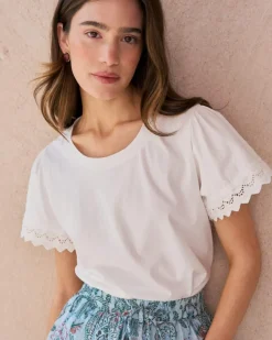 Polin et moi Camisetas Y Tops*Camiseta Puntilla Petra blanco