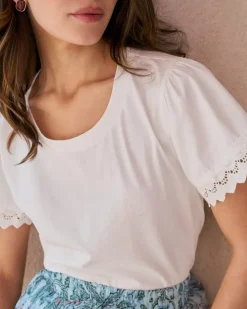 Polin et moi Camisetas Y Tops*Camiseta Puntilla Petra blanco