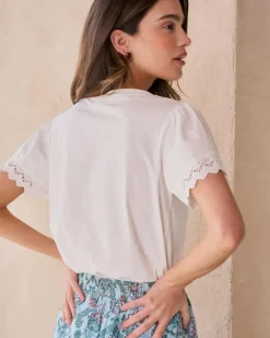 Polin et moi Camisetas Y Tops*Camiseta Puntilla Petra blanco