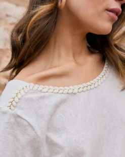 Polin et moi Camisetas Y Tops*Camiseta Trenzado Aubrienne blanco