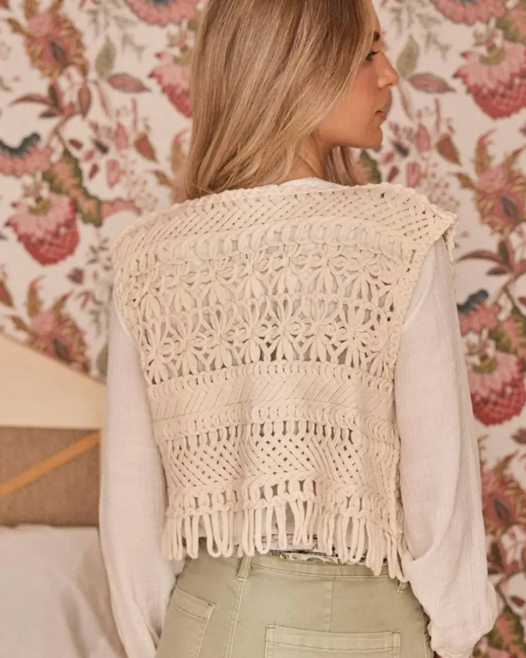 Polin et moi Blazer Y Cazadoras*Chaleco Crochet Sabi Crudo