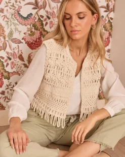 Polin et moi Blazer Y Cazadoras*Chaleco Crochet Sabi Crudo