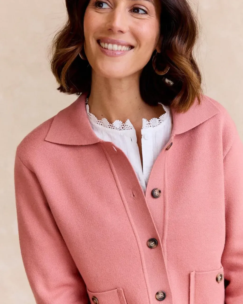 Polin et moi Blazer Y Cazadoras|Punto*Chaqueta Corta Rosa