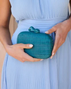 Polin et moi Bolsos*Clutch Rafia Atria PETROLEO