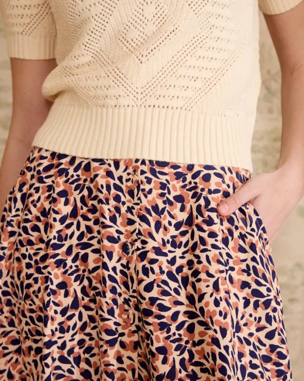 Polin et moi Maternidad|Faldas*Falda Estampada Con Botones Lita Nude