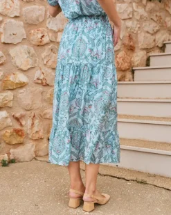 Polin et moi Faldas*Falda Estampado Kalli Turquesa