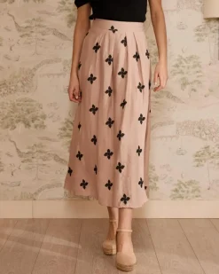 Polin et moi Faldas*Falda Flores Janelle beige