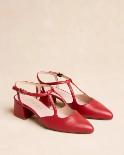 Polin et moi Zapatos De Tacón*Mary Jane Detalles Nyma ROJO