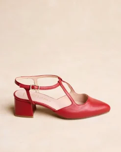 Polin et moi Zapatos De Tacón*Mary Jane Detalles Nyma ROJO