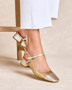 Polin et moi Zapatos De Tacón*Mary Jane Elbia Oro