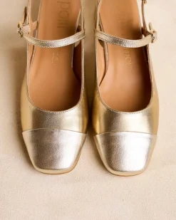 Polin et moi Zapatos De Tacón*Mary Jane Elbia Oro