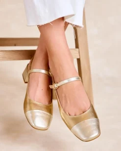 Polin et moi Zapatos De Tacón*Mary Jane Elbia Oro