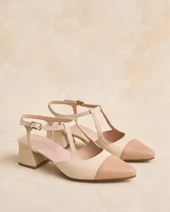 Polin et moi Zapatos De Tacón*Mary Jane Punta Amina Nude