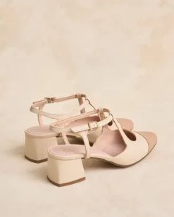 Polin et moi Zapatos De Tacón*Mary Jane Punta Amina Nude
