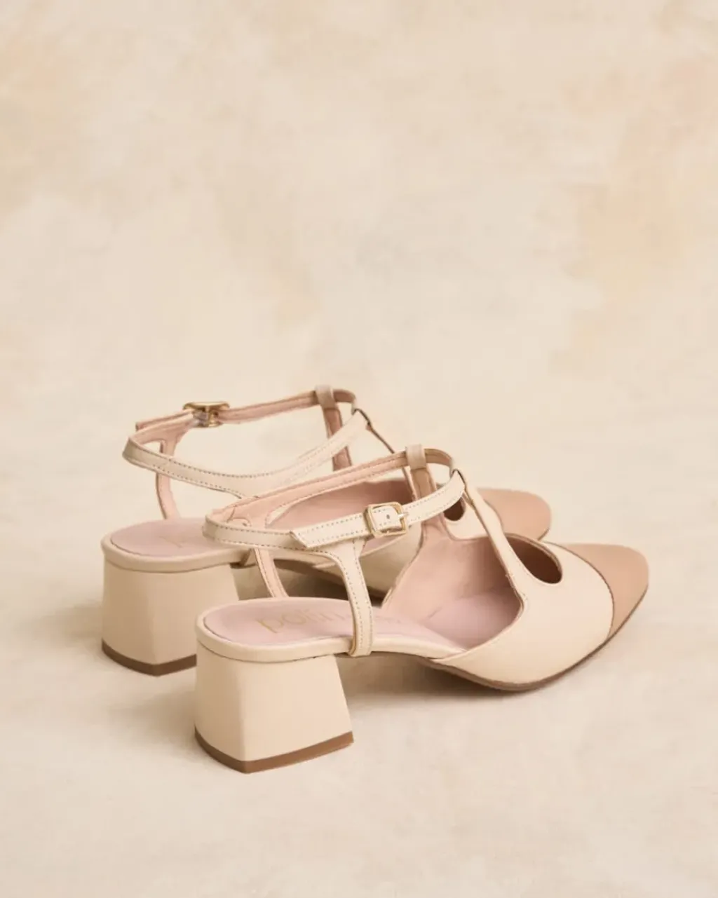 Polin et moi Zapatos De Tacón*Mary Jane Punta Amina Nude