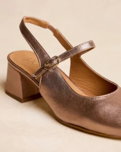 Polin et moi Zapatos De Tacón*Mary Jane Tacón Cesia Bronce