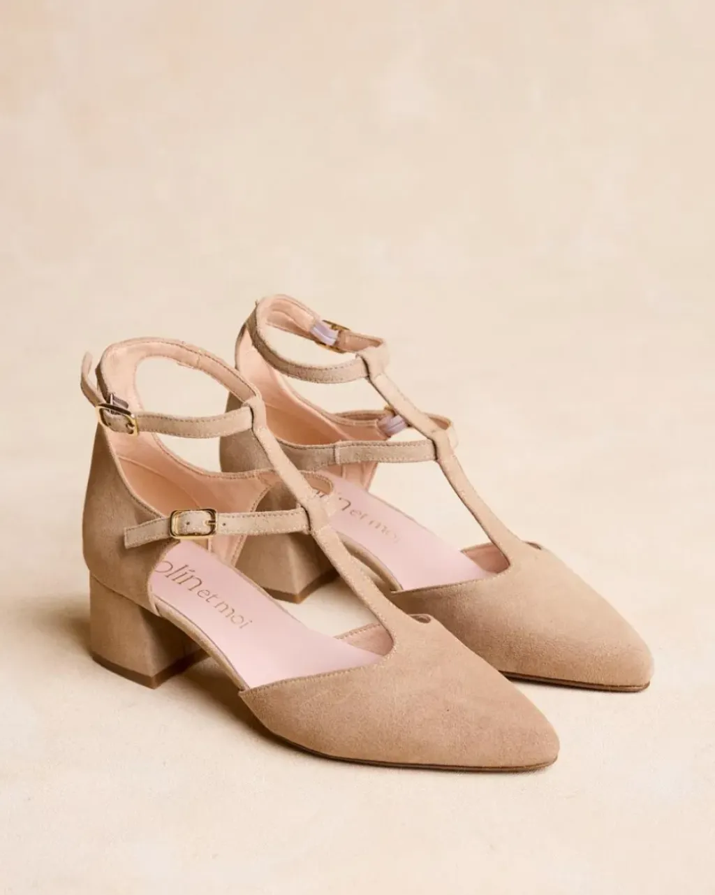 Polin et moi Zapatos De Tacón*Mary Jane Tiras Arianna BEIGE