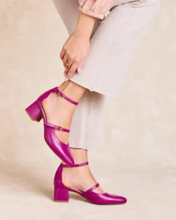 Polin et moi Zapatos De Tacón*Mary Jane Tiras Leena Morado