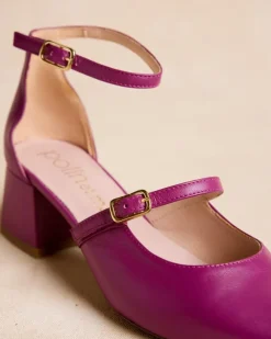 Polin et moi Zapatos De Tacón*Mary Jane Tiras Leena Morado
