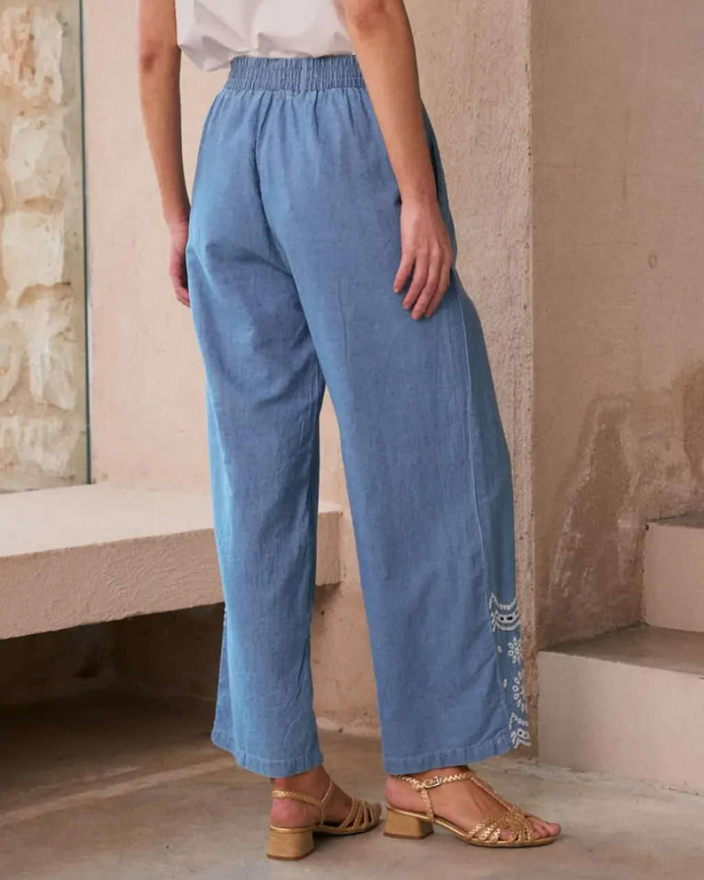Polin et moi Pantalones*Pantalón Bordado Mara DENIM