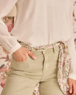 Polin et moi Pantalones*Pantalón Denim Flare Ameline Eucalipto