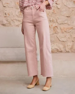 Polin et moi Pantalones*Pantalón Denim Flare Nerine Rosa