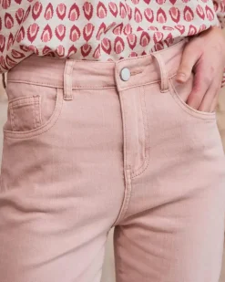 Polin et moi Pantalones*Pantalón Denim Flare Nerine Rosa