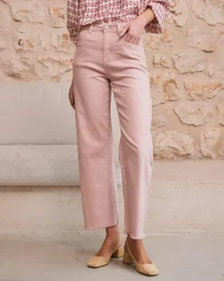 Polin et moi Pantalones*Pantalón Denim Flare Nerine Rosa