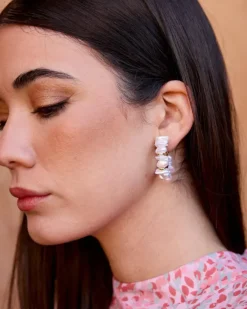 Polin et moi Bisuteria*Pendientes Aros Perlas blanco