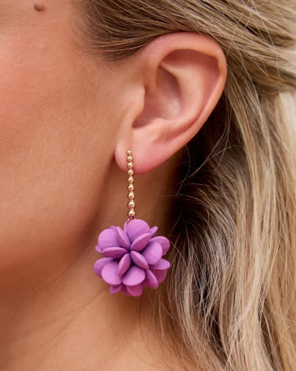 Polin et moi Bisuteria*Pendientes Colgante Flor buganvilla