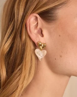 Polin et moi Bisuteria*Pendientes Corazón Rubí Oro