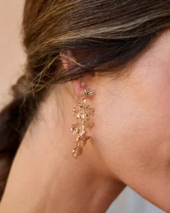 Polin et moi Bisuteria*Pendientes Flores Bleuet Oro