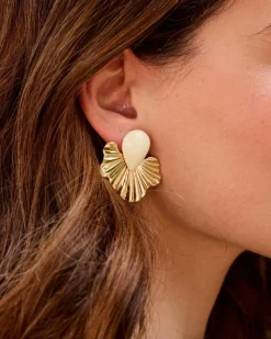 Polin et moi Bisuteria*Pendientes Hoja Selene ORO
