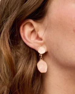 Polin et moi Bisuteria*Pendientes Piedra Crocus ROSA