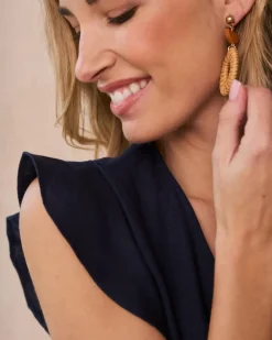 Polin et moi Bisuteria*Pendientes Redondos Voine BEIGE