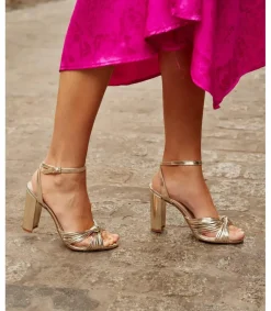 Polin et moi Novia|Sandalias*Sandalia Nudo Clotis Oro