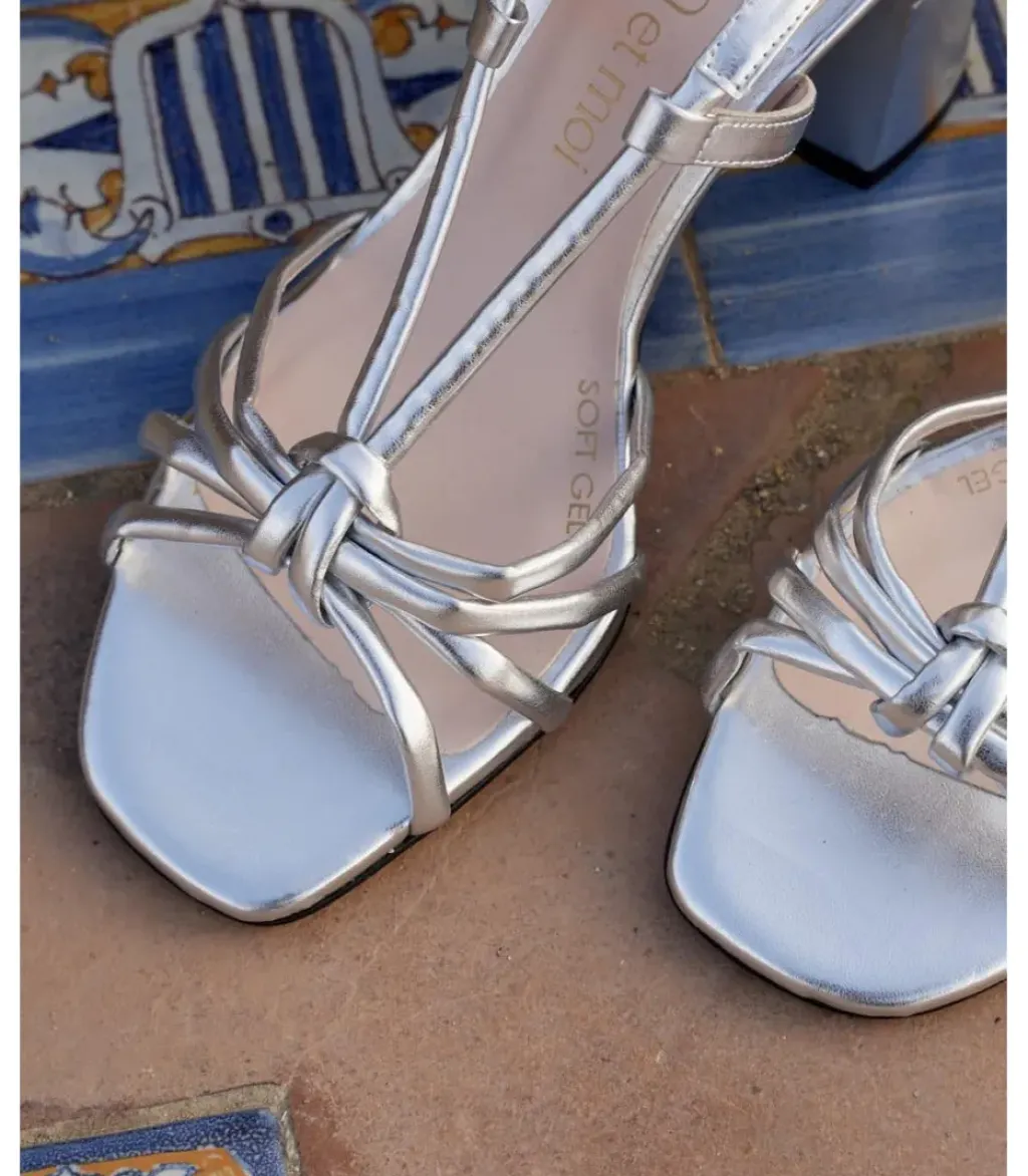Polin et moi Novia|Sandalias*Sandalia Nudo Milana plata/plomo