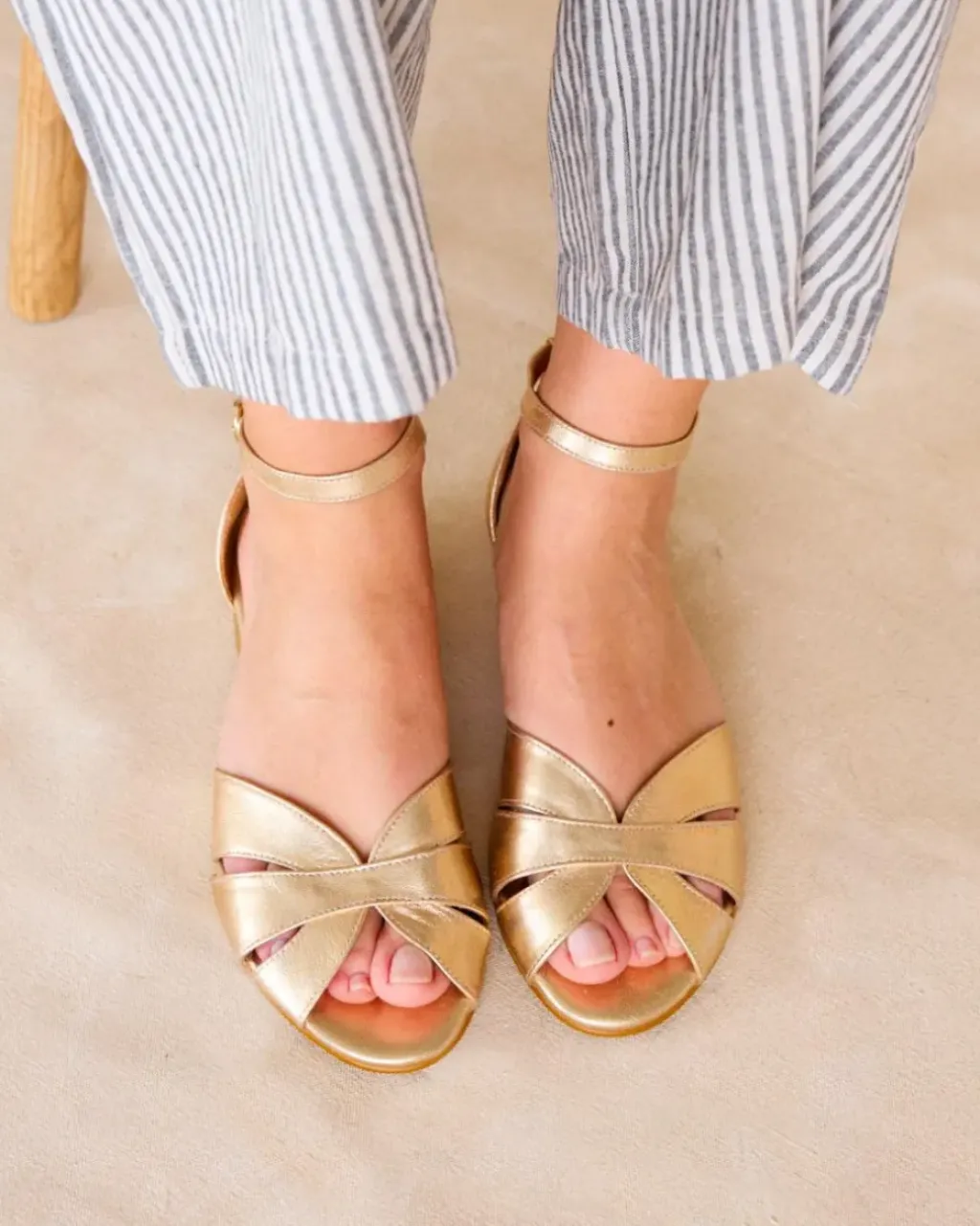 Polin et moi Sandalias*Sandalia Plana Oro